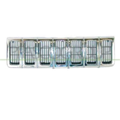 JE0152011_1.JPG Griglia Radiatore Cromata/argento Limited 96 Per Jeep Grand Cherokee (zg) Dal 1993 Al 1998