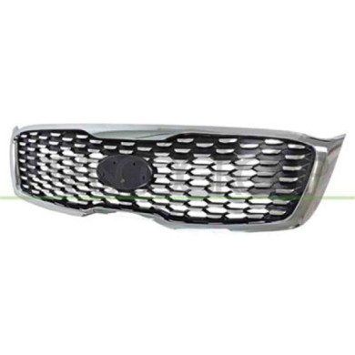KI8192001_2.JPG Griglia Radiatore Nera Con Cornice Cromata Per Kia Sorento (um) Dal 2017 Al 2020