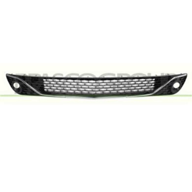 LA0062130_1.JPG Griglia Centrale Paraurti Nera Con Modanatura Cromata Per Lancia Ypsilon Dal 2015 Al 2024